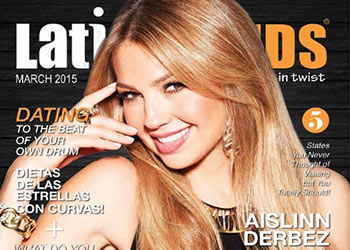 Thalia, on the cover of LatinTrends magazine