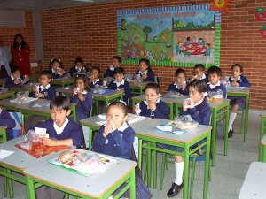 Estudiantes de una escuela pública de Colombia. Unos 3.156 estudiantes de entre 5 a 12 años participaron en el estudio.