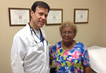 Delia Ortiz with Dr. Villa