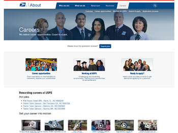 USPS Career Center website